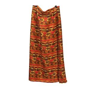 Vintage 90s Erika Brooke Maxi Skirt Bohemian Retro Abstract Paisley XL Flowy